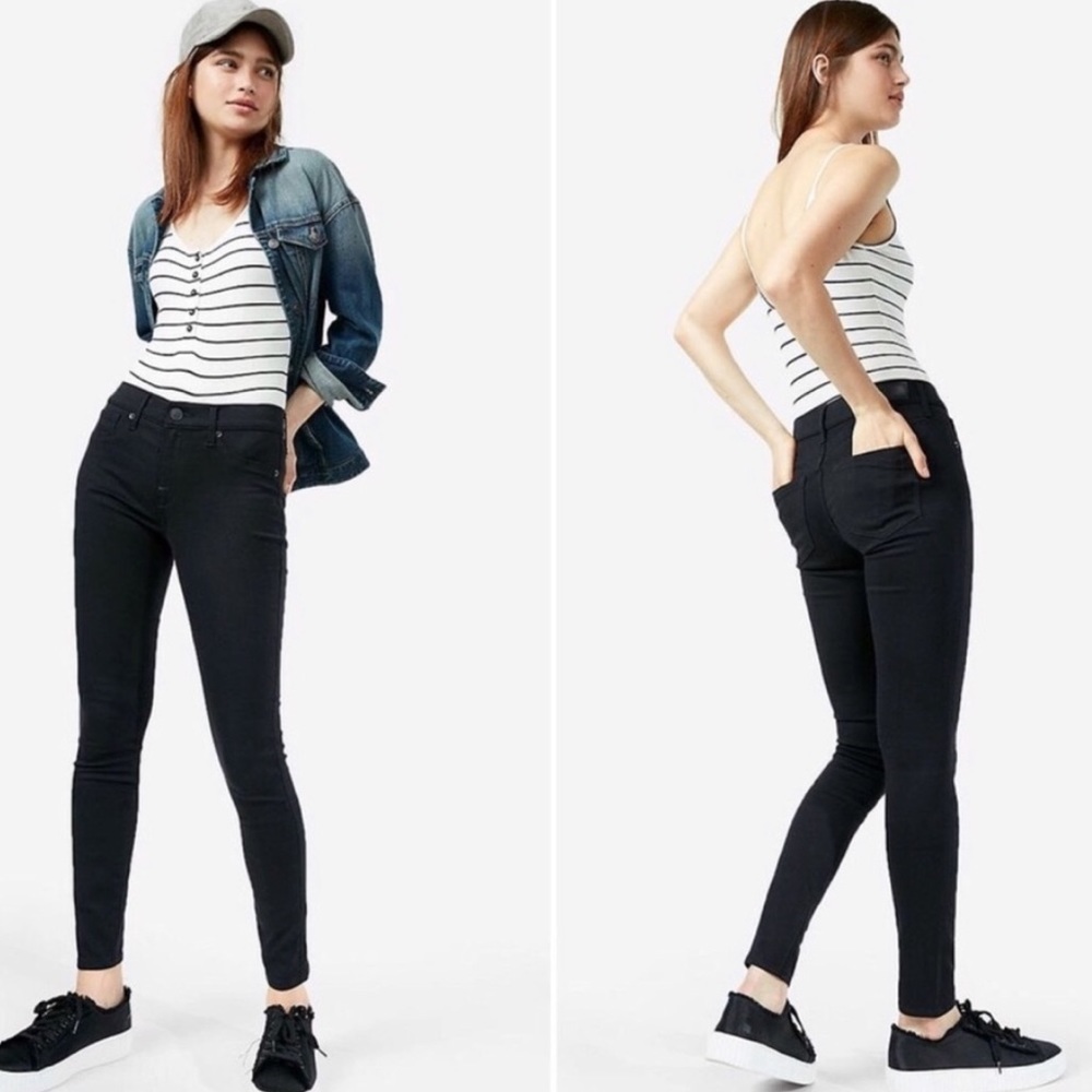 Y2K Express Low Rise Extreme Stretch Black Jeans 0